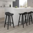thumbnail image 3 of Set of 2 Mid-Century ABS & Solid Wood 26'' Counter Stool in Black, 3 of 7