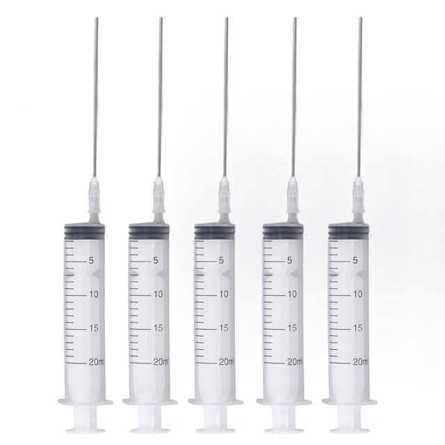 Inkjet Printer Ink Refill Tool, Lightweight Ink Refill Tool Reusable 20ml 5Pcs 10cm Flat Needle For Home