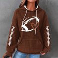 thumbnail image 2 of Rbaofujie Chandails à Capuchon pour Enfants Femmes Décontracté Manches Longues Col Rond Chandails pour Dames Hauts Blouse Chandail à Capuchon Uni Brun Chandail à Col Rond pour Femmes, 2 of 4