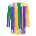 thumbnail image 5 of Penkiiy 2024 Blouse Mardi Gras Tops pour Femmes T-Shirt Quotidien Manches 3/4 Blouse Imprimé Masque Haut Carnaval Col Rond Chemise Décontractée TG Multicolore, 5 of 5