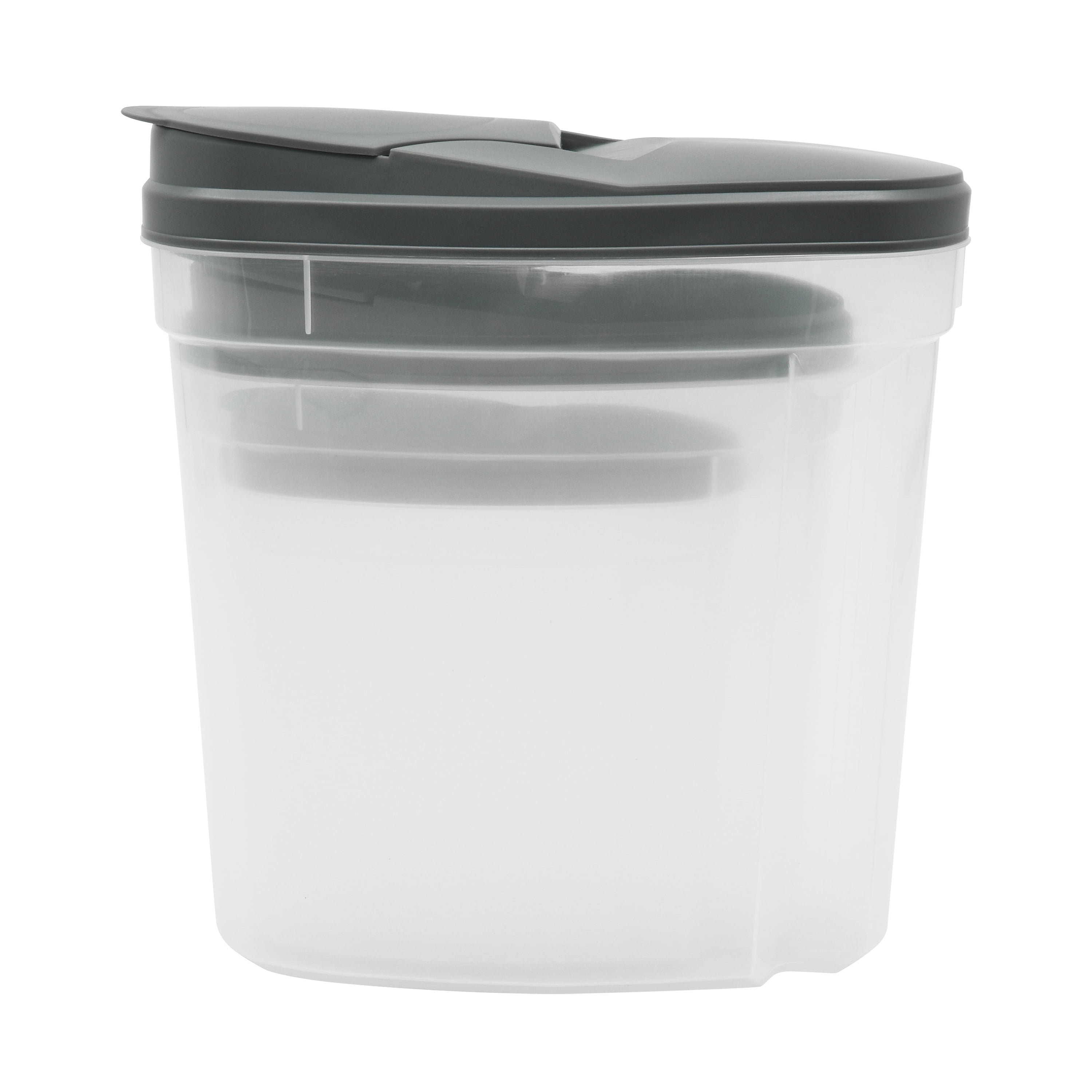 Mainstays Ensemble de 3 contenants à céréales en plastique gris avec couvercles, contenants de rangement alimentaire pour comptoir et garde-manger