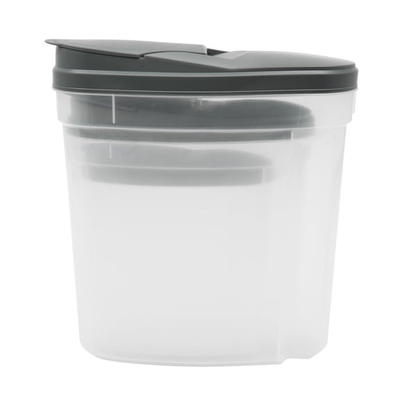 Mainstays 3 Pieces Grey Plastic Cereal Keeper Set with Lids, Food Storage Containers for Countertop and Pantry