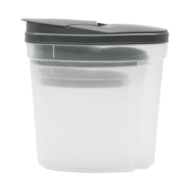 Mainstays 3 Pieces Grey Plastic Cereal Keeper Set with Lids, Food Storage Containers for Countertop and Pantry
