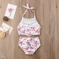 thumbnail image 3 of SUNSIOM Girls 2Pcs Bikini Set, Sling Tops + Shorts Floral Print Bathing Suit, 3 of 8