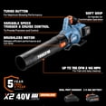 thumbnail image 2 of SENIX BLAX2-M2 145 MPH at 700 CFM 40V Battery Powered Handheld Leaf Blower, Brushless, Variable Speed, Cruise Control, Cordless, 2 of 10