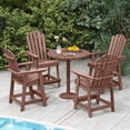 thumbnail image 2 of Costway 1 PCS Bar Stool HDPE Patio Chair with Armrest Footrest Home Indoor Outdoor Brown, 2 of 9