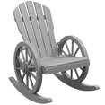 thumbnail image 1 of Patio Wooden Rocking Chair, Wagon Outdoor Rocker Chair, Grey, 1 of 10