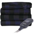 thumbnail image 1 of Sunbeam Heated Throw Fleece, Buffalo Navy Plaid, 1 of 2