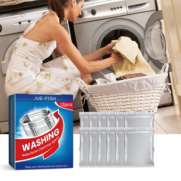 Dvkptbk Washing Machine Cleaning Agent Washing Machine Cleaner Descaler Cleaning Tablets, Septic Safe Friendly Deodorizer, Clean Inside Drum and Laundry Tub Washing Machine Cleaning Agent 12Pc