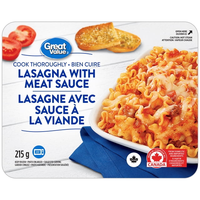 Great Value Lasagna with Meat Sauce, 215 g