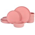 thumbnail image 1 of Gibson Home Canyon Crest 12 Piece Melamine Dinnerware Set, Rose Matte Finish, 1 of 8
