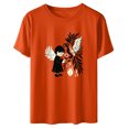 thumbnail image 5 of Dadaria Hauts Femmes Chemise Orange T-Shirt à Manches Courtes T-Shirt Col Rond Tee d'Été Chandail Blouses L, 5 of 5