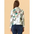 thumbnail image 4 of INSPIRE CHIC Blazer Ajusté pour Femme à Revers Cranté Imprimé, Ouvert à l'Avant, Veste de Tailleur de Travail S Blanc-Fleur, 4 of 5