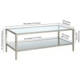 thumbnail image 3 of Henn&Hart 45"W Metal/Glass Coffee Table in Satin Nickel Finish, 3 of 8
