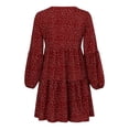 thumbnail image 5 of Ketyyh-chn99 Robes Chemises pour Femmes Décontractées de Plage Robe d'Été de Plage Robe d'Automne Décontractée Ample Mini-Robe Bordeaux,TG, 5 of 5
