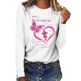 thumbnail image 1 of Fridja Haut Décontracté pour Femmes contre le Cancer du Sein à Manches Longues Col Rond Chandail en Molleton Chandail Blouse, 1 of 4