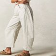thumbnail image 3 of QJUHUNG Women  Loose Jeans Solid Color Mid-Rise Barrel Denim Pants, 3 of 6