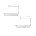 thumbnail image 1 of Oleegame 2PC Shower Soap Dish With Hook Household Faucet Clip Rack Kitchen Sink Rag Bath Holder Soap Storage Box White, 1 of 2
