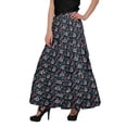 thumbnail image 4 of Moomaya Jupe Longue Imprimée pour Femmes Style Portefeuille Grande Taille Jupe Maxi à 3 Niveaux, 4 of 6