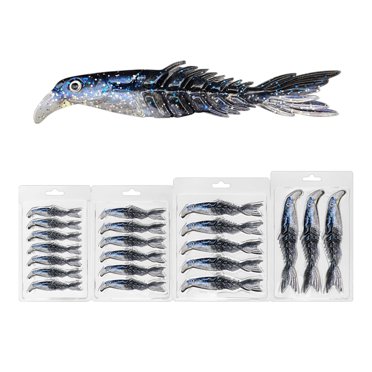 TopLLC Mino Poisson Route Ya Bicolore Multi Poisson Appât Souple Multicolore Multi Taille Ciseaux Queue de Poisson Faux Appât Appât Souple