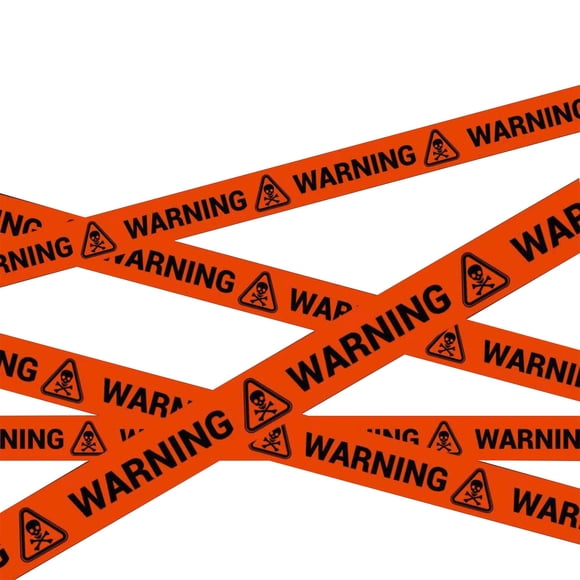 SLYNSHome Halloween Caution Tape Decorations Outdoor,Scary Caution Tape Roll 19.7 FT for Indoor Barricades,Safety,Parties,Doors,Danger Areas - Orange