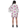 thumbnail image 3 of Moomaya Printed Short Robes For Women Cotton Robes For Women With Lace Trim, 3 of 6