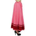 thumbnail image 4 of Bimba Women's Long Maxi Skirt With Contrast Border Boho Skirt With Elastic Waist, 4 of 8