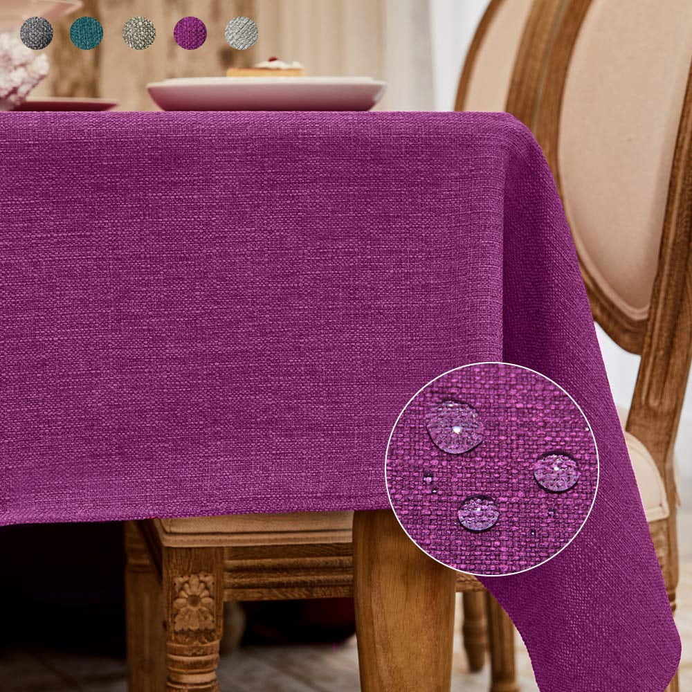 BALCONY & FALCON Nappe Rectangulaire Lourde Imperméable Nappe Décorative en Lin pour Salle à Manger Fêtes Usage Cuisine (Violet, 47x63)