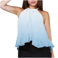 thumbnail image 2 of Weiqiqre Womens Tops Adjustable Tie Neckline Ruffle Hem Sleeveless Flowy Halter Tops, 2 of 6