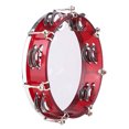 thumbnail image 4 of 8-inch Tambourine Handbell Hand Drum with Double Row Jingles Percussion Instrument, 4 of 8