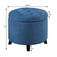 thumbnail image 4 of Designs4Comfort Pouf Rond en Velours Côtelé Bleu Pâle avec Pattes en Bois, 4 of 5