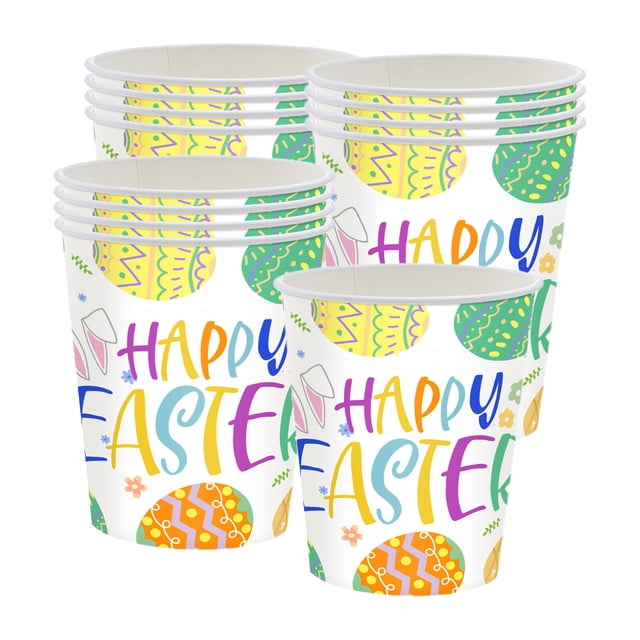 Easter Paper Cups Disposable For Party Drinks 20 Count 9 Ounce Cups With Festive Easter Design For Spring Holiday Celebration