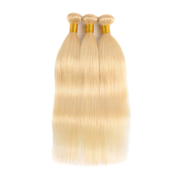 613 Blonde 3 Bundles Human Hair Straight Hair Brazilian Blonde Human Hair Bundle 100% Virgin Remy Hair Bundles Human Hair Extensions Perruques Extensions de cheveux humains