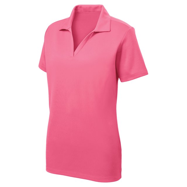 Gravity Threads Polo en Maille de Course pour Femmes - Rose Vif - Grand