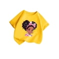 thumbnail image 3 of PMVFHDE Hauts pour Filles Hauts pour Fille Hauts pour Fille T-Shirts Tendance pour Fille T-Shirts Graphiques pour Filles T-Shirts Graphiques pour Enfant T-Shirt Graphique pour Filles Col Rond Manches Courtes T-Shirt Jaune, 11-12 Ans, 3 of 5