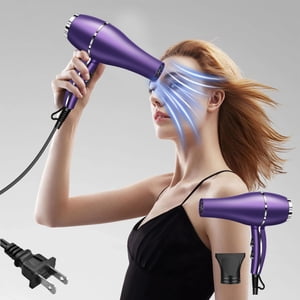 SuoKom 2200W Hair Dryer with Diffuser-Lightweight Travel Hairdryer for Normal and Curly Hair Includes Volume Styling Nozzle