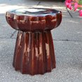 thumbnail image 1 of Tabouret de Jardin en Céramique Rond à Bords Festonnés Catalina, Brun, 1 of 1