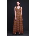 thumbnail image 2 of Bimba Ikat Femme Été Imprimée Col en V Longue Maxi-Robe Tenue de Villégiature-Moyen, 2 of 4