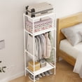 thumbnail image 2 of EGNMCR Closet Organizers and Storage, Coat Rack Freestanding Closet Organizer Hall Tree With 2 Storage Shelves Corner Storage Organizer For Entryway Bedroom Plast c Coat Rack, 2 of 6