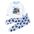 thumbnail image 1 of WUANDIXFA Fall Pajamas Childrens Comfortable and Breathable Long Sleeved Home Clothes Two Piece Set with Cute Cartoon Pattern Blue,5-6 Years, 1 of 3