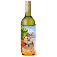 thumbnail image 1 of Fall Norwich Terrier Wine Bottle Beverage Insulator Hugger, 1 of 1