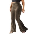 thumbnail image 1 of Women Bootcut Yoga Pants Tummy Control Workout Bootleg Velvet Trouser, 1 of 5