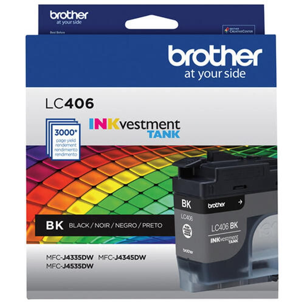 Brother LC406BKS Cartouche d’encre authentique noire à rendement standard INKvestment Tank
