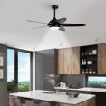 thumbnail image 4 of Patiojoy 52" Ceiling Fan with Light and Remote Control Indoor Modern Ceiling Fan with Quiet Reversible ETL Motor Black, 4 of 10