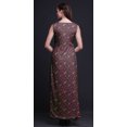 thumbnail image 4 of Bimba Leaves Women V Neck Sleeveless Front Slit Casual Maxi Printed BohoDress-X-Small, 4 of 5