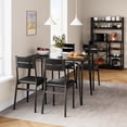 thumbnail image 3 of Modern 5-Piece Dining Table Set for 4 – Kitchen & Dining Room Furniture with Rectangular MDF Tabletop and 4 Soft Cushioned Chairs – Compact Black Set for Small Spaces, Apartment – Black, 3 of 11
