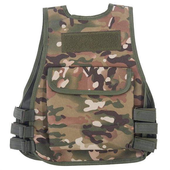 Qiilu Children Camouflage Vest with Multi Pocket for Outdoor Hunting Game, Kid Hunting Vest, Kid Adjustable Vest