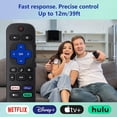 thumbnail image 3 of 2Pcs Replacement Remote for Roku TCL, Philips, JVC, RCA, Magnavox, Sanyo, LG, Haier Roku TVs, with Apple TV+, Netflix, Disney+, Hulu Buttons, 3 of 6