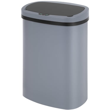 FDW Garbage Can 13 Gallon 50 Liter Kitchen Trash Can for Bathroom Bedroom Home Office Automatic Touch Free High-Capacity, Lid Waste Bin, Gray