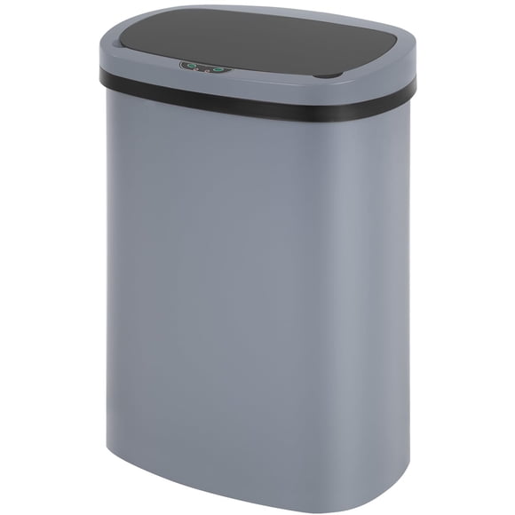 FDW Garbage Can 13 Gallon 50 Liter Kitchen Trash Can for Bathroom Bedroom Home Office Automatic Touch Free High-Capacity, Lid Waste Bin, Gray